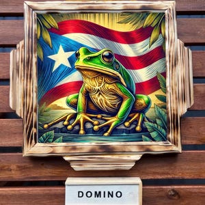 Puerto Rican Coqui #3 Mini Domino Table (with dominoes)