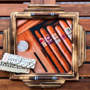 Cigars #1 Mini Domino Table (with dominoes)