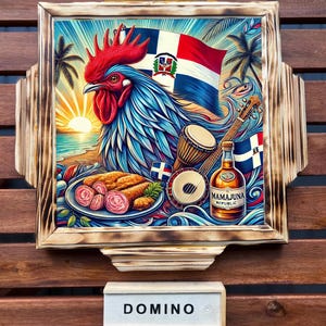 Dominicaanse Republiek mini-dominotafel (met dominostenen)