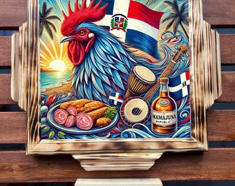 Dominican Republic Gallo Mini Domino Table (with dominoes)