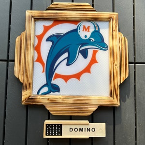 Dolphins Mini Domino Table (with dominoes)