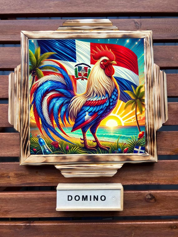 Dominican Republic Gallo Mini Domino Table (with dominoes)