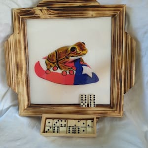 Puerto Rican Coqui #1 Mini Domino Table (with dominoes)