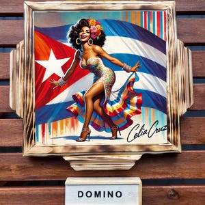 Cuban Cruz Mini Domino Table (with dominoes)