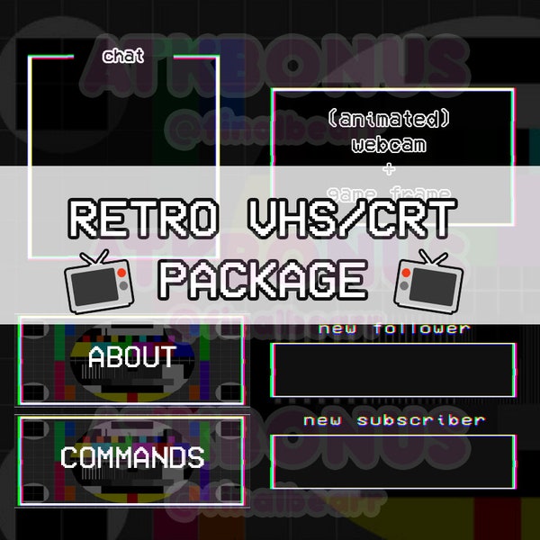 Retro VHS/CRT --> Full Twitch Package (Animated Scenes)