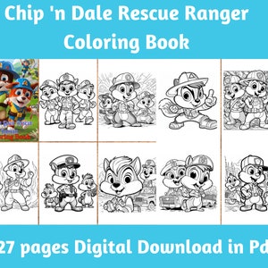 Chip 'n Dale Rescue Rangers Coloring Book- Printable Kids Activity Pages | Trending Cartoon Character Coloring Sheets | Entertaining Artwork