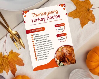 Thanksgiving Recipe Cards: Printable Holiday Collection (PDF)