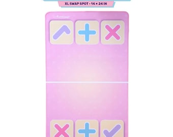 XL Squishy-Tauschmatte 14x24, pinkes Fidget-Tauschbrett mit lavendelfarbener Checkzone, Squishy-Tauschstation, Spielzeug-Tauschmatte