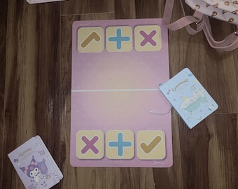 Kawaii Squishy Handelsmatte • 12x18 Zoll Pink Cloth Top Fidget Trading Pad • Rutschfeste Gummirückseite • Perfekt für Trade Videos & Collection Display