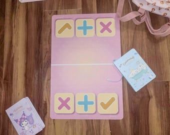 Kawaii Squishy Trade Mat • 12x18" Pink Cloth Top Fidget Trading Pad • Non-Slip Rubber Backed • Perfect for Trade Videos & Collection Display