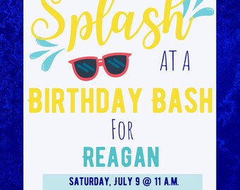 Splash Bash Birthday Invite