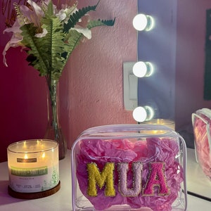 Bolsa de maquiagem transparente personalizada