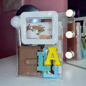 Clear Pouch Bag With Chenille Patch