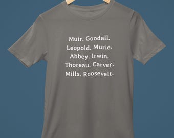 Famous Conservationists shirt, Conservation shirt, Wilderness shirt, Protect Wildlife, Endangered Species, Nature, Unisex Short Sleeve Tee