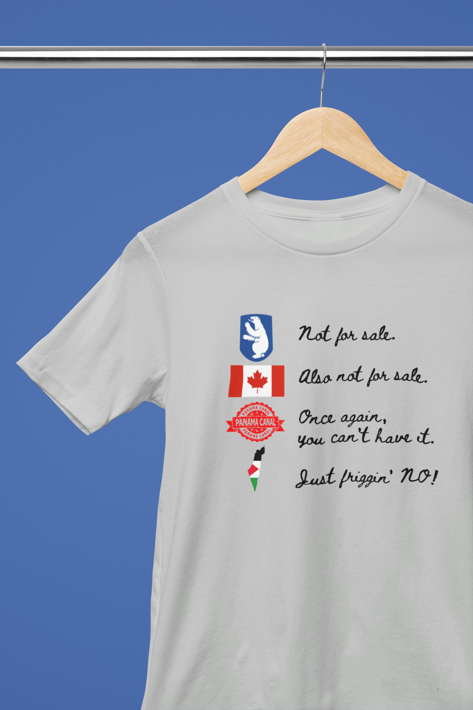 We Are Not For Sale shirt, Canada shirt, Greenland shirt, Anti-Trump shirt, Resist shirt, Unisex Jersey Short Sleeve Tee