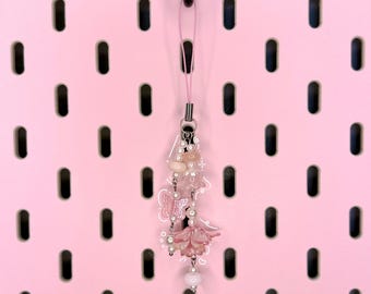 Handmade Flower Phone Charm - Double Stranded