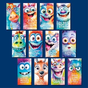 12 x Lobkarten, Affirmation, Motivation, Geschenk für Kinder, Mut machen