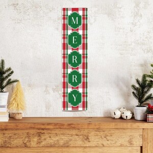 Merry Holiday Plaid Barnwood Sign | Rustic Christmas Decor for Farmhouse or Cottage Style Home By Rustic Marlin