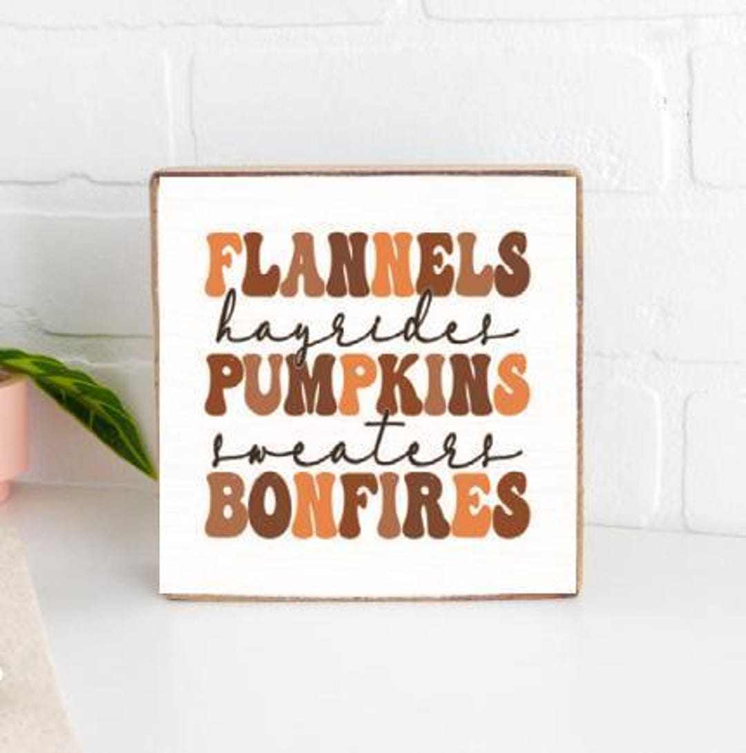 Rustic October Sign Rustic Fall Wooden Block Sign | Handcrafted Barn Wood Decor for Autumn ...
