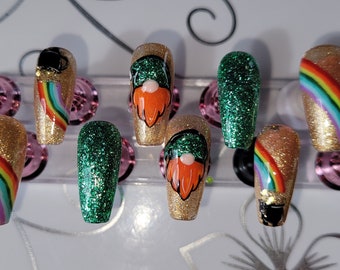St.Patricks day press on nails