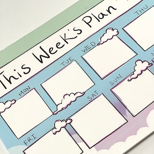 Weekly Planner Tear Off Pad, 50 Undated Sheets, Desk Accessory Notepad, Weekly Planner, Meal Planner, To-Do List, Colorful Design