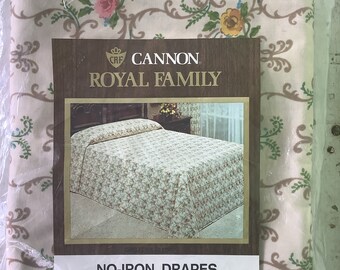 Cannon Royal Family No Iron Drapes/1970/Pinch Pleated/Unlined/2 panels/Each panel is 48 by 84 inches/In Original Packaging