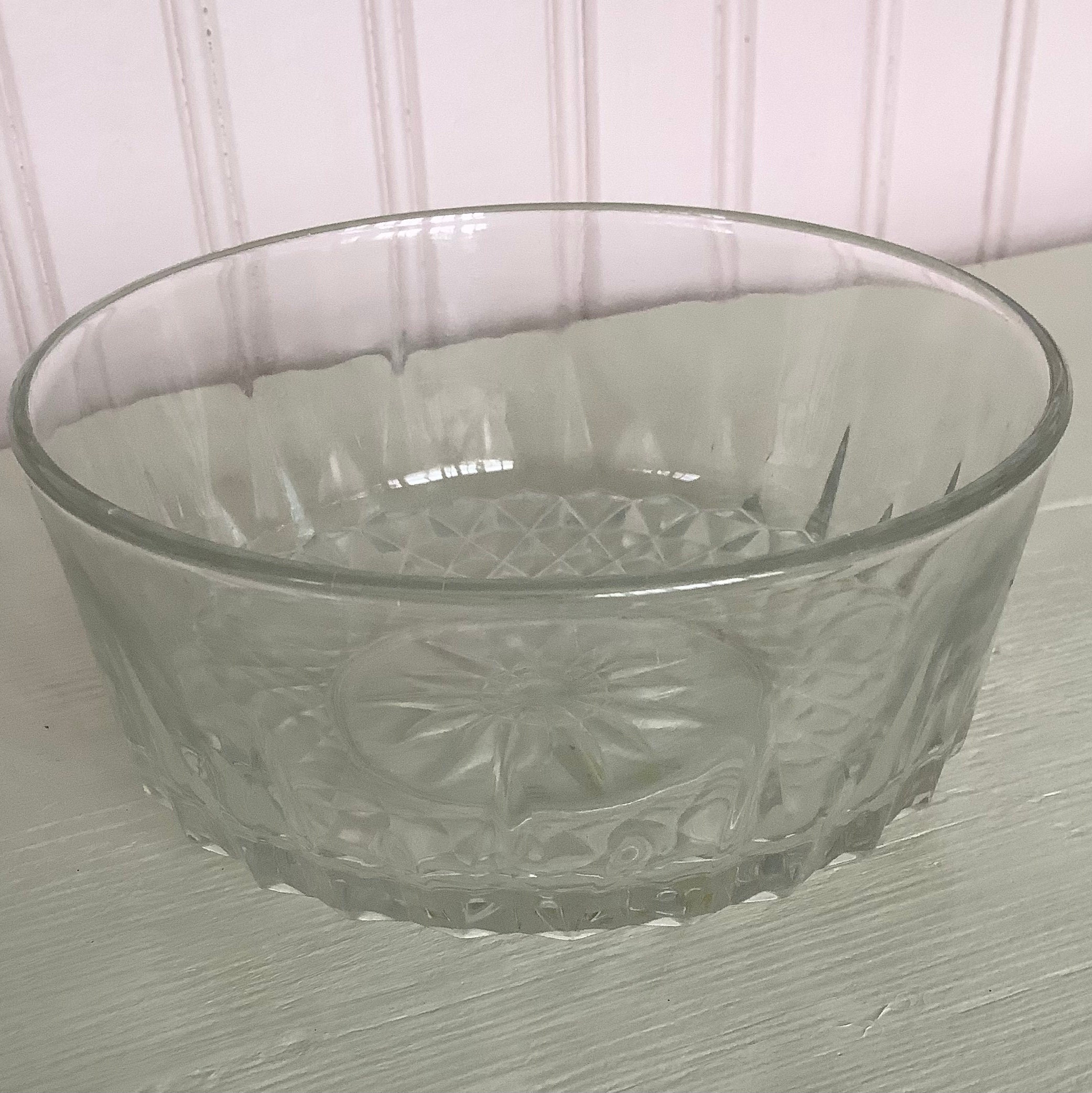 One Arcoroc France 11 Ounce Diamond Pattern Glass Bowl Etsy