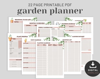 Garden Planner, Garden Journal, Garden Printable, Gardening Organizer, Garden plan, Planting Log, Garden Binder, Printable PDF, Letter Size