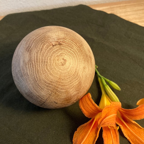 Holzkugel Eiche, 11 cm - Dekokugel, Landhaus-Deko, Kugel, Geschenk