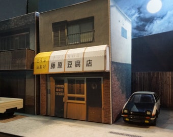 Initial D Tofu Shop DYI Papercraft modelo plantilla PDF