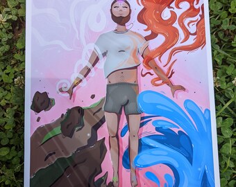 Elemental man print