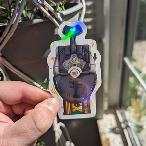 Beetle borgs Metallix chromium gold beetle 'Data bonder' transformation device holographic sticker