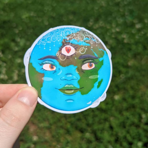 Earth goddess vinyl sticker