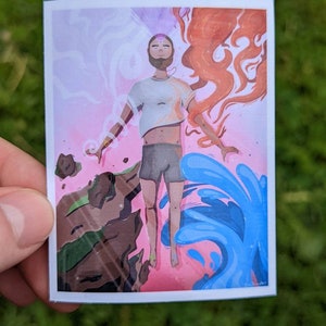 Elemental man sticker