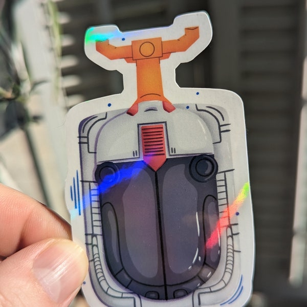 Big bad beetle borgs Blue stinger beetle 'beetle bonder' transformation device holographic sticker