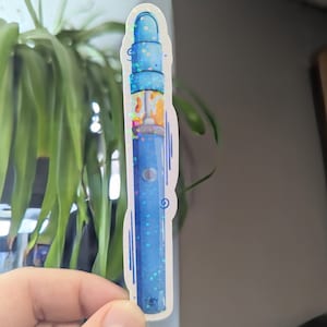 Ben's magic Pens: Blue penjamin holographic vinyl sticker