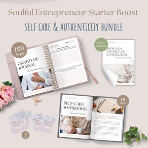 Self Care Workbook | Authenticity Bundle | Meditation| manifestation | Gratitude Journal | Affirmation Cards Template You Can Sell