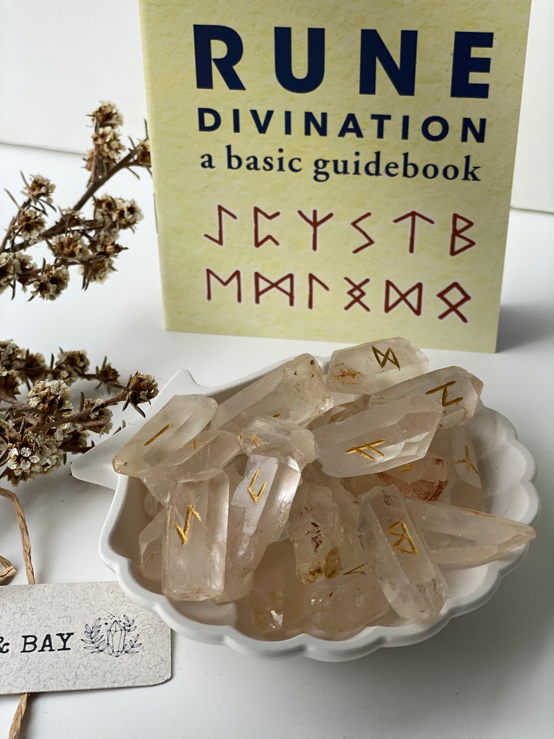 Ancient Oraclerunes Divination Stone Kitetched Clear Quartz Points