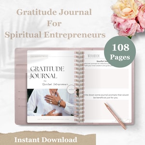 Gratitude Journal for Spiritual Entrepreneurs, Overcome Fear, Self Doubt So You Can Stand Strong and Confident, Instant Download
