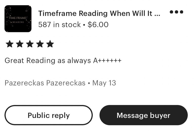 Puede incluir: Un icono digital cuadrado de color negro con constelaciones celestiales blancas y el texto Time Frame Reading. Debajo del icono, se muestran cinco estrellas negras, seguidas del texto Great Reading as always A+++++++ y el nombre Pazereckas Pazereckas.