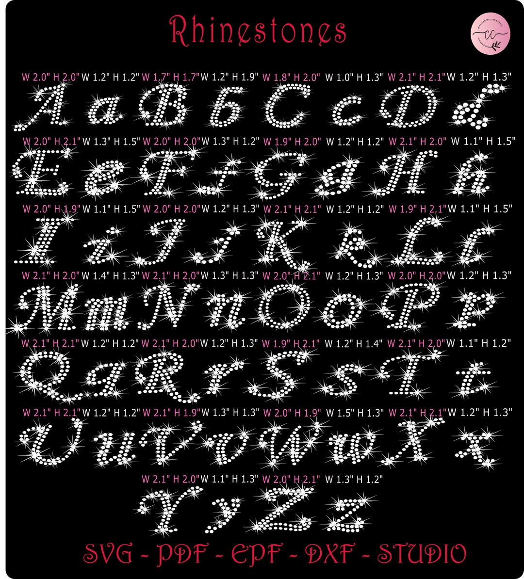 Alphabet Rhinestone, Alphabet Svg, Rhinestone Template, Rhinestones ...