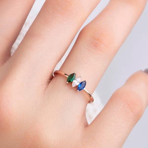 Marquise Shaped Birthstone Rings, Custom Made Birthstone Jewelry, Mothers Family Birthstone Ring, Personalized Gifts, Best Gift For Mothers
