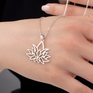 Silver Lotus Flower Strength Necklaces, 14K Gold Dainty Lotus Pendants, Gift Ideas For Mom, Birthday Gifts For Her, Best Gift For Mothers