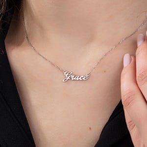 18K Gold Handmade Name Necklaces, 14K Solid Gold Dainty Name Necklace, Personalized Gifts, Anniversary Gift For Wife, Best Gift For Mothers