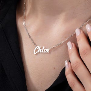 18K Gold Name Figaro Chain Necklaces, Birthday Gifts, 14K Custom Made Name Necklaces, Personalized Jewelry For Women, Best Gift For Mothers
