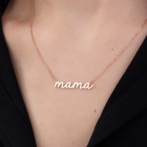 Sterling Silver Name Necklace For Women, Personalized Gift For Mom, 14K Gold Name Pendant, Custom Made Birthday Gift, Best Gift For Mothers