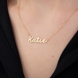 18K Dainty Hand Writing Name Necklaces, Personalized Gifts For Women, 14K Gold Name Pendants, Birthday Gifts For Her, Best Gift For Mothers