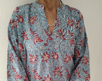 tunica di cotone, abbigliamento da resort, abbigliamento da casa, regali per lei, regalo per la festa della mamma, regalo postpartum per la mamma, tunica estiva, tunica boho, top in cotone,