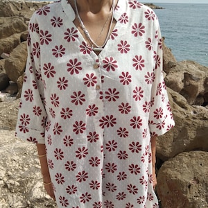 cotton tunic, blockprint tunic,resort wear,swim cover up,mother&#39;s day gift,summer boho dress,cotton tunic,gifts for her, blockprint tunic