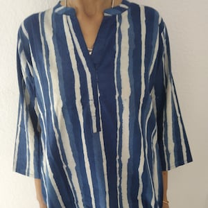 Indigo Tunika,Bio Tunika,Geschenke für sie,Resort Wear,Bio Baumwolle Kurti,Boho Tunika,Sommer Tunika,Geschenk nach der Geburt,Resort Wear